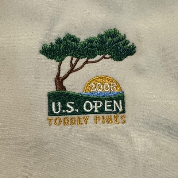US Open Torrey Pines Jacket Mens S Beige Golf Pullover Windbreaker 2008 Vest - Picture 9 of 11